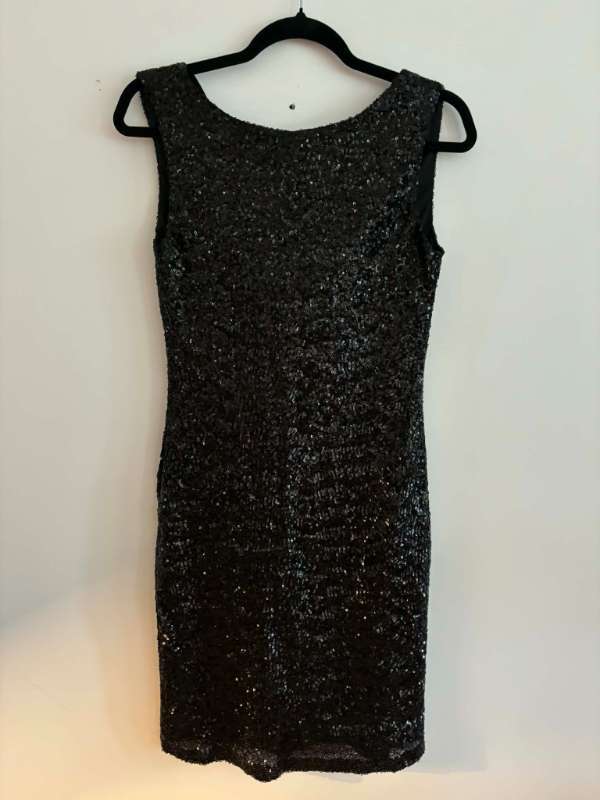 Kjól glimmer svartur