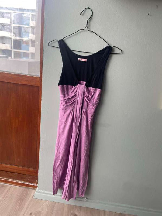 Vintage kjóll bleikur og svartur