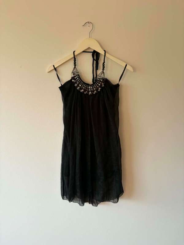 Vintage Y2K síður halter toppur
