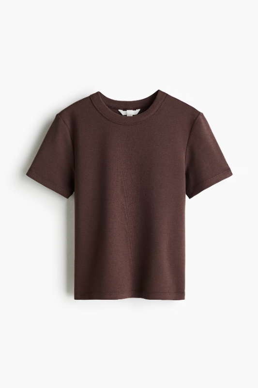 H&M bómullar bolur brúnn