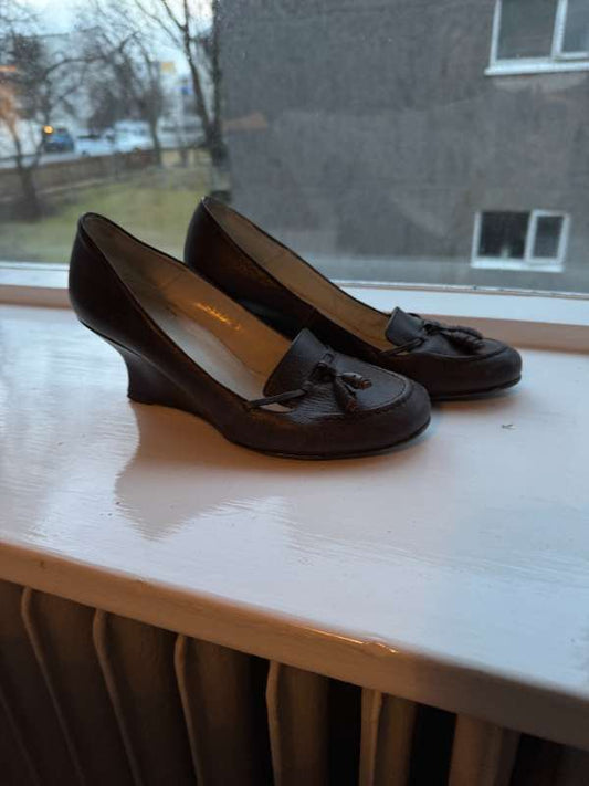 Skór - brúnir m.hæl