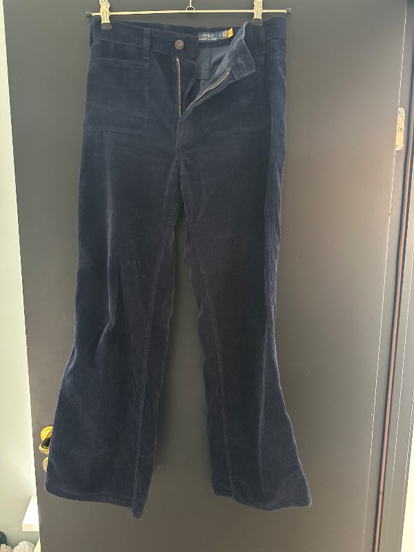 RALPH LAUREN buxur bláar flauelis