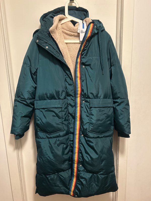 Green down coat ( new with tags)