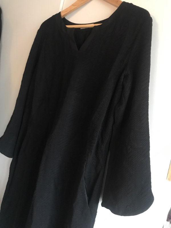 Black viscose tunic dress