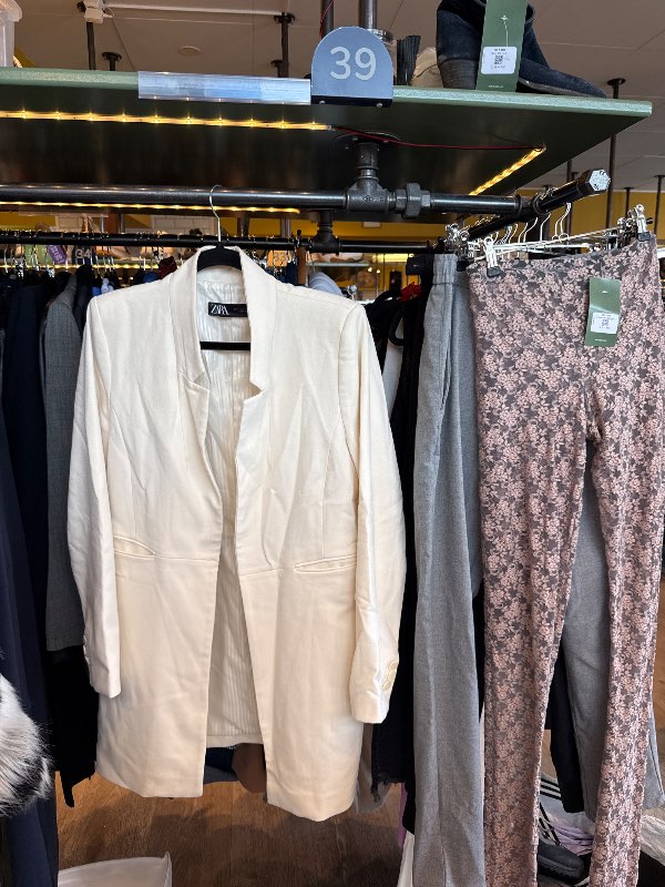 Blazer Zara kremaður