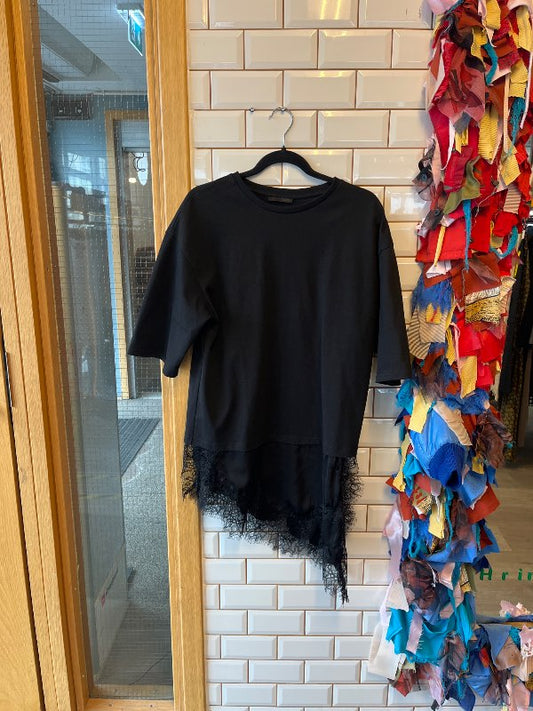 Zara síður bolur með blúndu