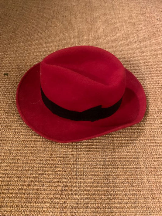 Red vintage fedora