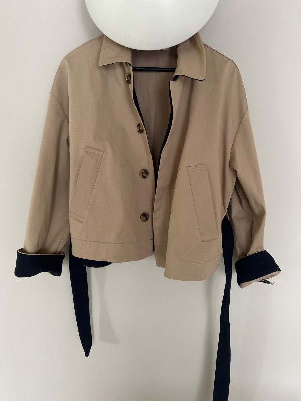 Zara stuttur trench coat jakki