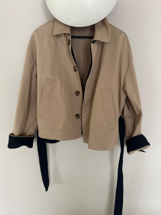Zara stuttur trench coat jakki