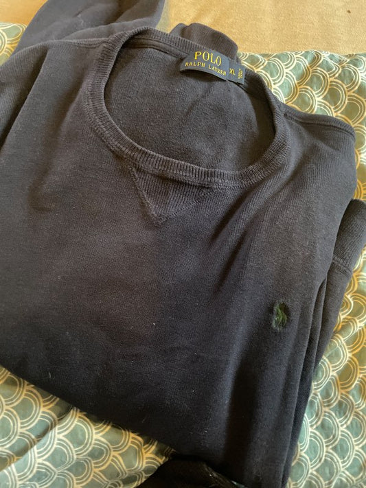 Blá Polo crewneck peysa