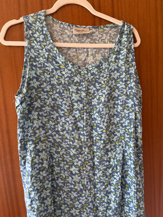 Vintage blár maxi kjóll