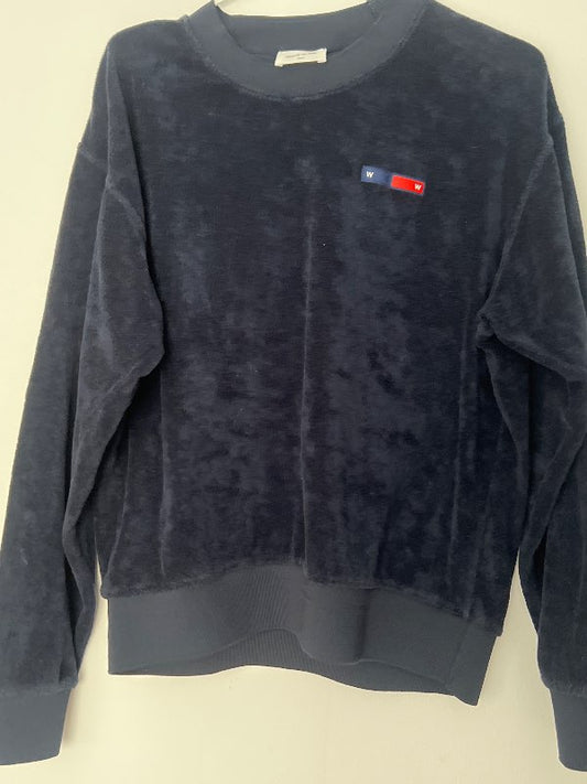 Wood  Wood blá velúrpeysa