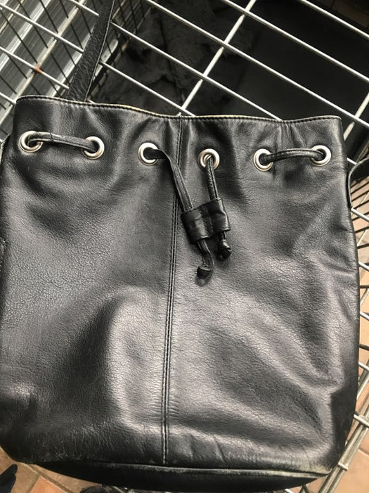 real leather bucket bag