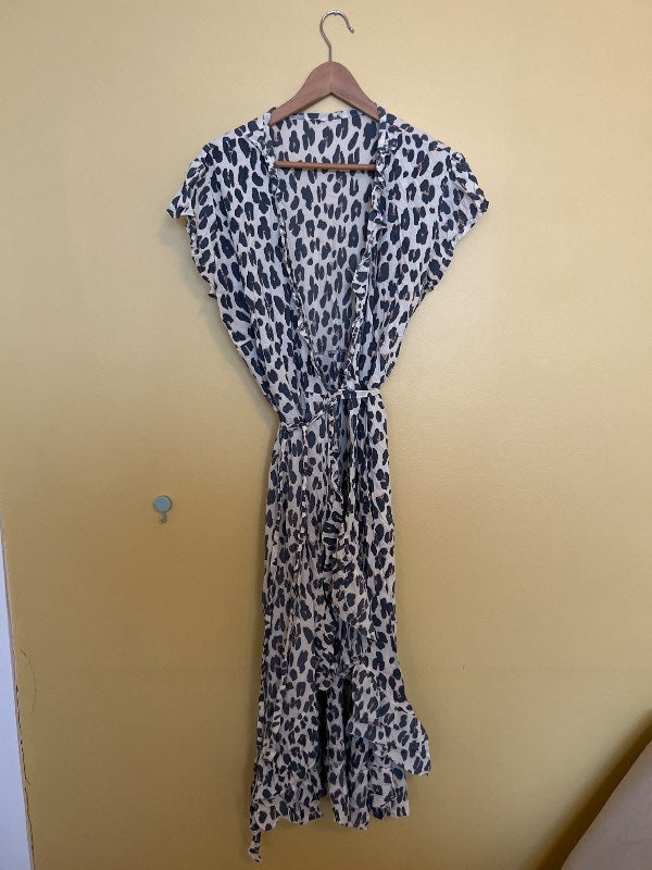 Leopard wrap maxi dress
