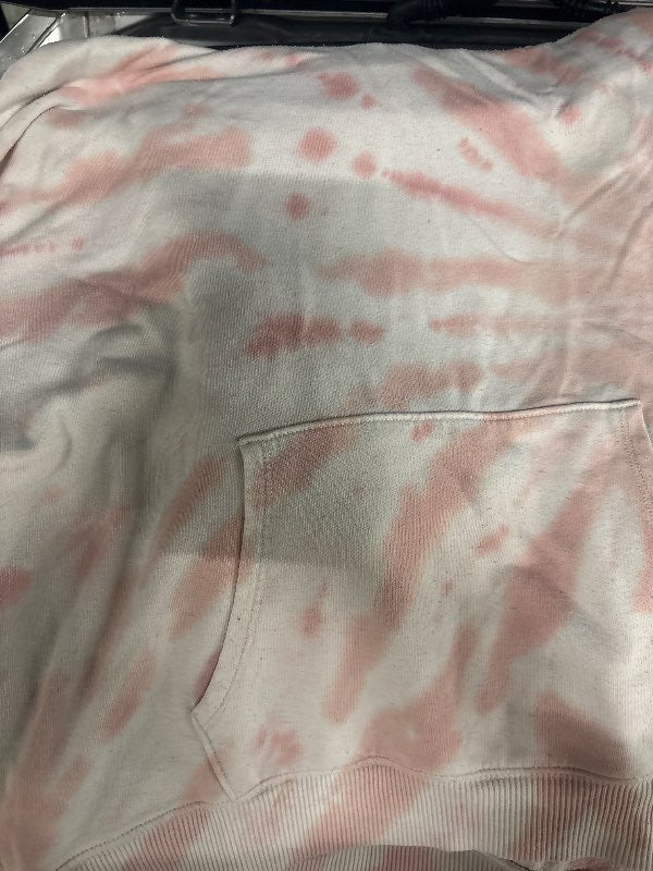 Tie dye bleik/hvít hettupeysa American Eagle