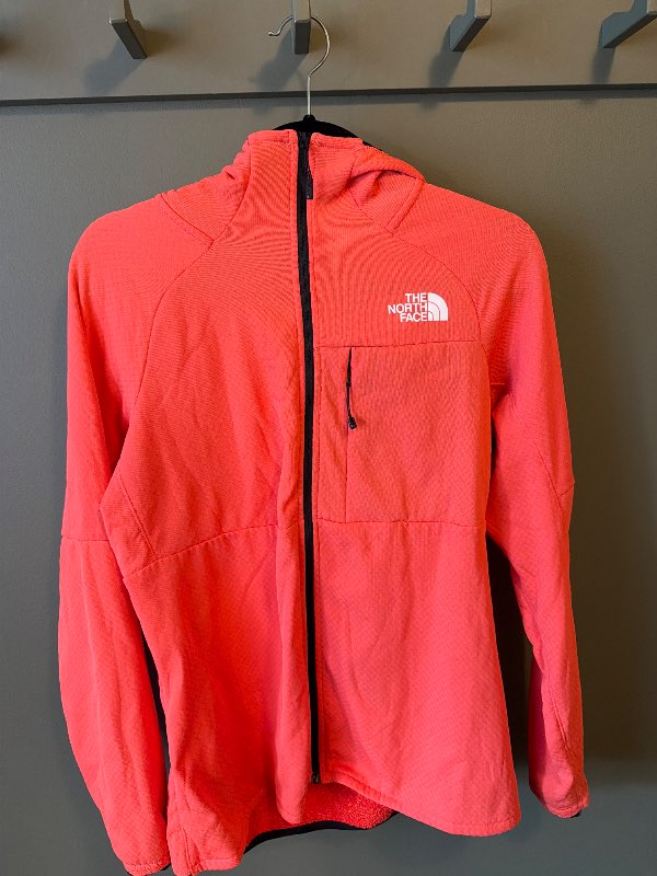 North face appelsínugul peysa