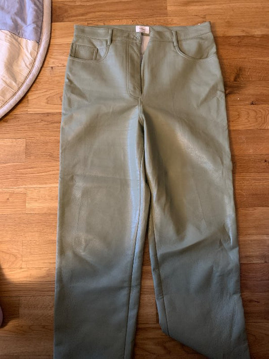 Wilfred green leather effect pants