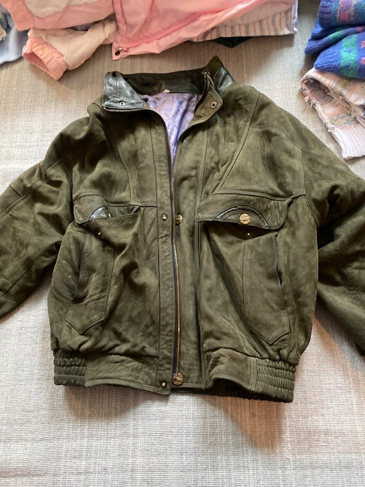 Leather green jacket