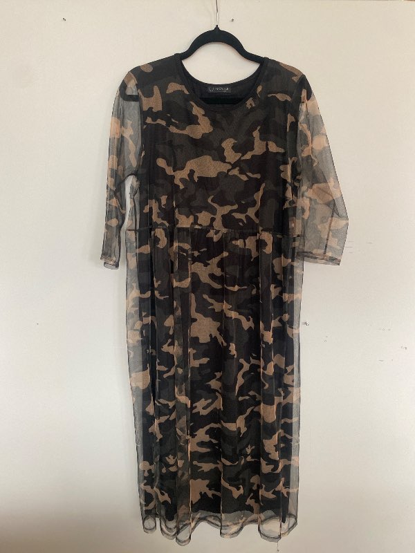 Camoflage siffon kjóll