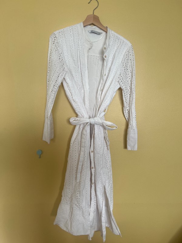 Zara button dress eyelets