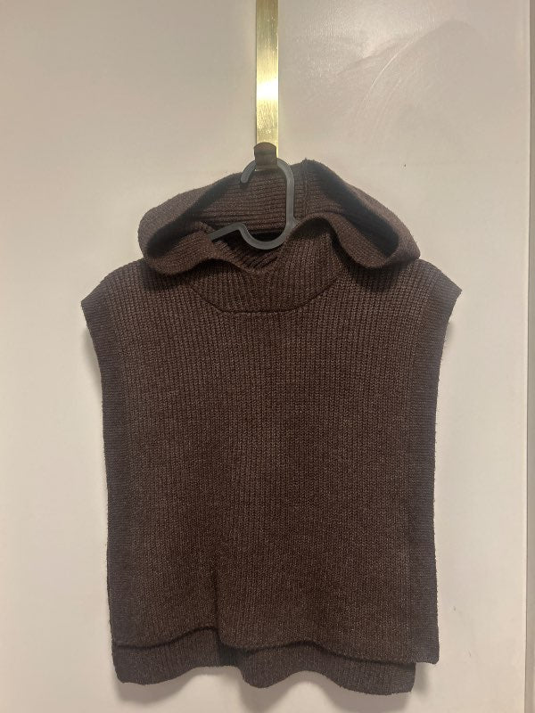 Brown wool hood layering piece