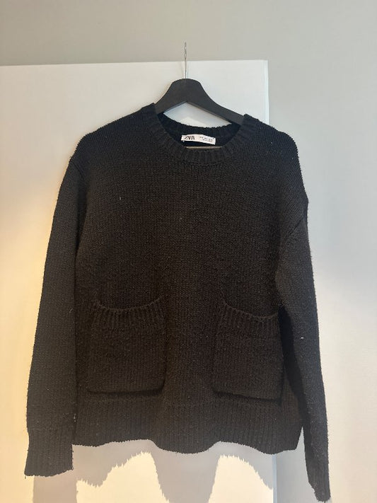 Zara-svörtlokuðpeysa-S