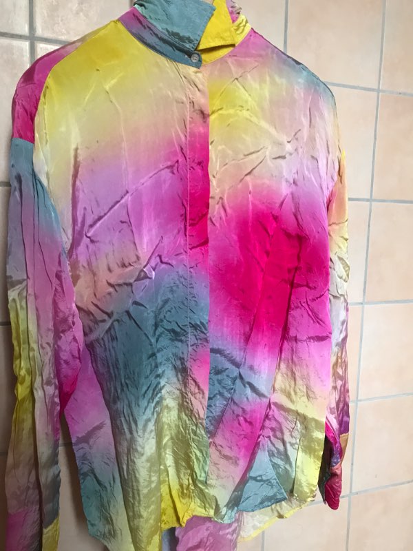 MSGM silk shirt rainbow
