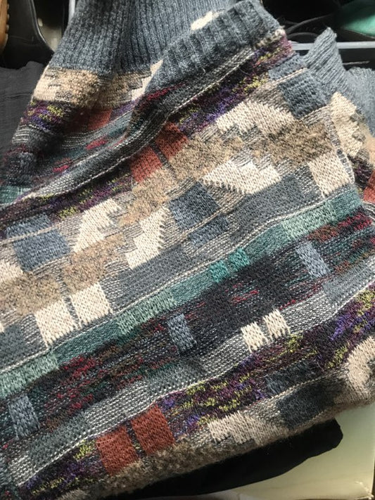 graphic wool cardigan