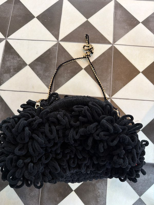 Svört flauel handmade taska