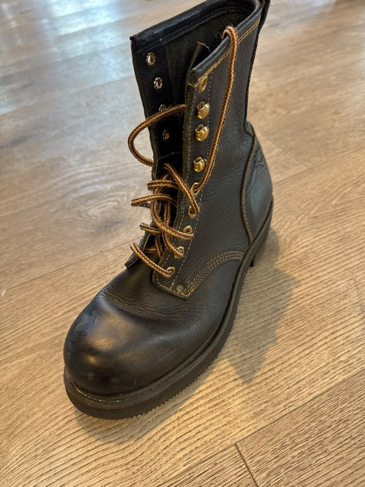 Svört leður öklaboots
