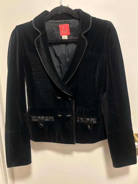 LUX black velvet fitted jacket