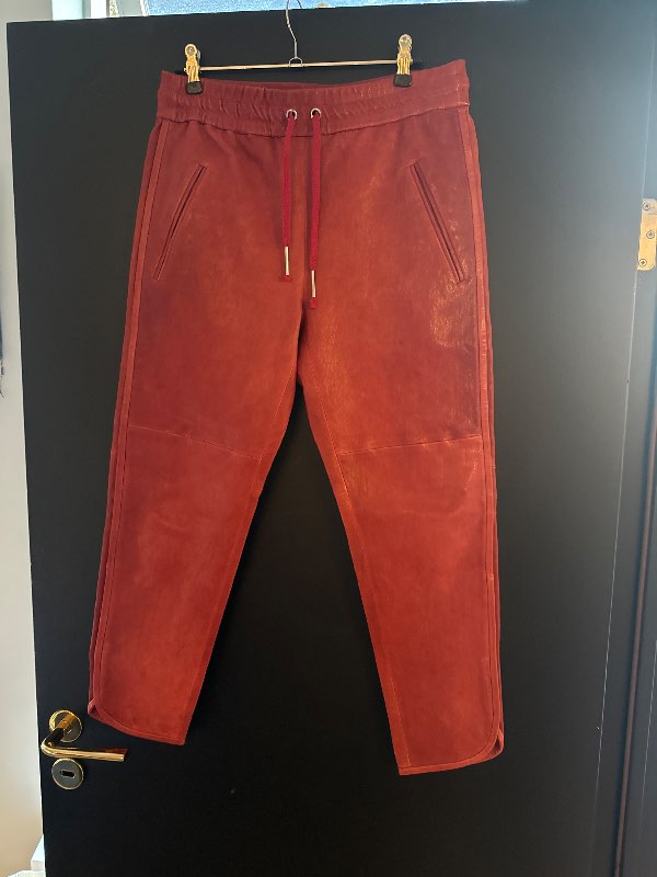 ISABEL MARANT leðurbuxur rauðar