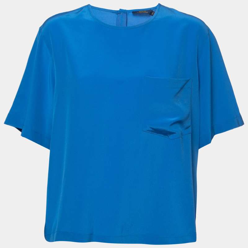 Ralph Lauren blár silkibolur