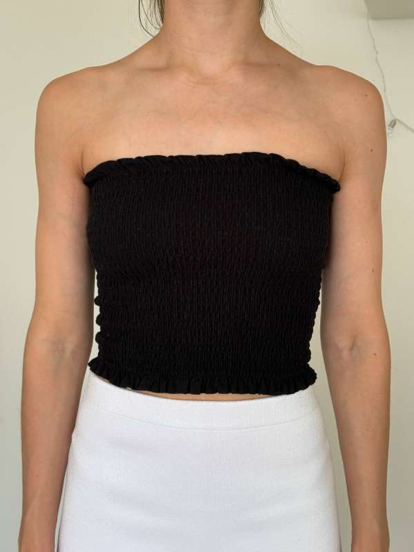 Tube crop top black Zara