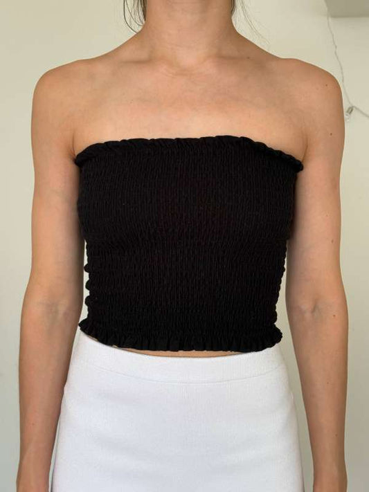 Tube crop top black Zara